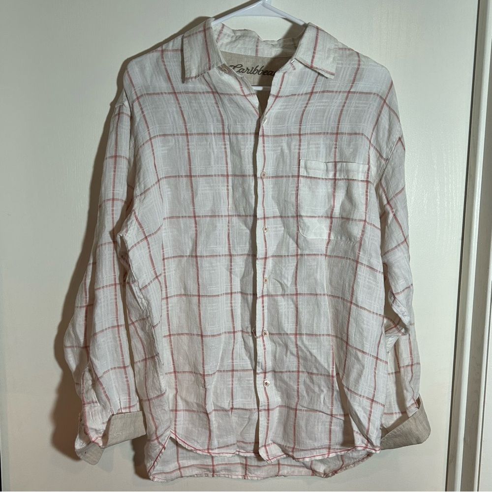Men’s Caribbean linen‎ blend button down medium